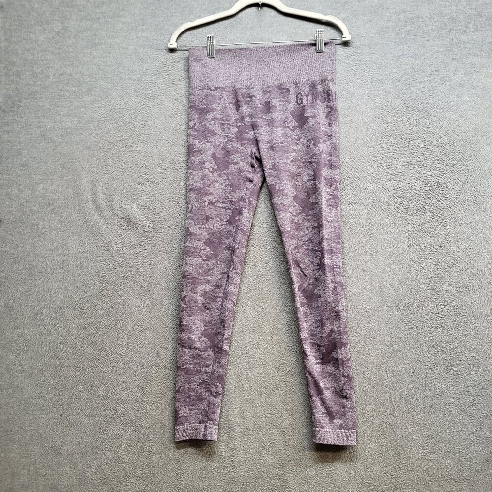 Gymshark Women Leggings Purple Camo Adapt Seamless Gym Yoga